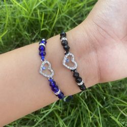 evil eye heart bracelets 