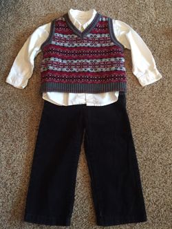 Size 3T Boys 3- Piece Shirt, Vest, Pants