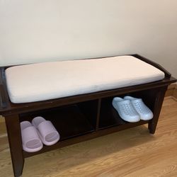 Solid Wood Entryway Bench 