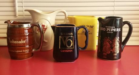 Vintage Promo Liquor Pitcher Lot Of 5