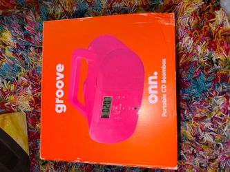 ONN Pink CD Boombox with FM Radio and LCD Display