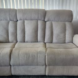 Halo II Buff Fabric Power Reclining Sofa