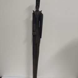 Don Quixote Statue Wood Very Tall 28” Hand Carved Tall Skinny Warrior Figure