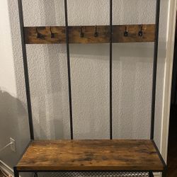 Coat/Hat Rack with Bench and Shelves
