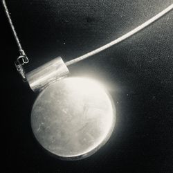 Sterling Silver Disc On Silver Chocker Chain. See Rest