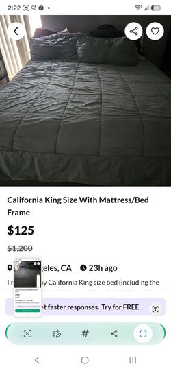 King Size California Bed with Frame & Headbord