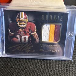 2012 Panini Black Robert Griffin RG3 PRIME 3 COLOR PATCH AUTO RC #/99 REDSKINS