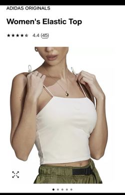 Adidas originals chalk white elastic crop top with adjustable strap medium size