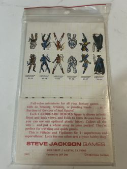Steve Jackson Cardboard Heroes Villains And Vigilantes Set 1