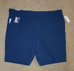 NWT Men's IZOD Performance Shorts Navy Blue Ultraflex Size 42 Flat Front