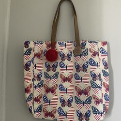 BRAND NEW CANVAS POM POM TOTE