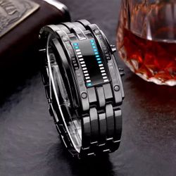 Fashion Men Watch Waterproof Luminous Date Display Creative LED Full Steel Digital Watch