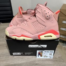 Size 7 Women’s / 5.5M - CLEAN Air Jordan 6 Retro Aleali May (W) Pink
