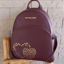Michael Kors Merlot Leather Backpack