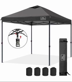 One Person Setup 10x10 Pop up Canopy Tent, Instant Portable Canopy, One Push Outdoor Canopy with 3 Adjustable Heights, Wheeled Carry Bag
