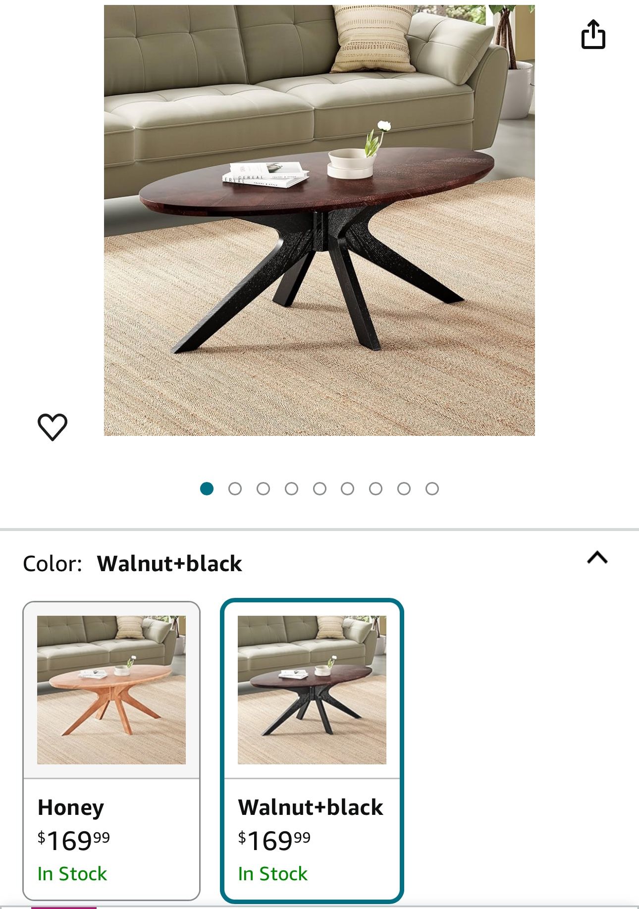 Coffee Table Walnut Black
