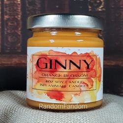 Ginny Orange Blossom 4 oz Soy Candle by Inflammare Candles - Harry Potter Inspired