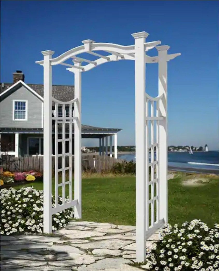VITA
49"L x 24"W x 88"H Florence Vinyl Arbor, White, VA68133