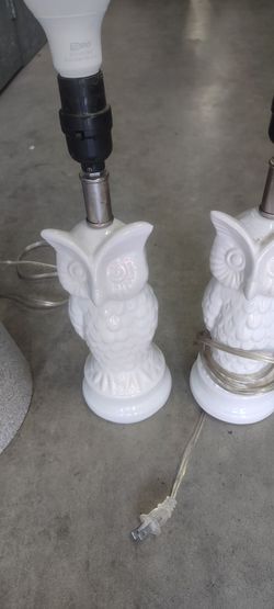 Pair of Owl Lamps