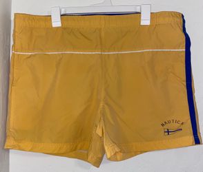 Nautica Men's Logo Swimsuit 4-Pockets Yellow Size Medium