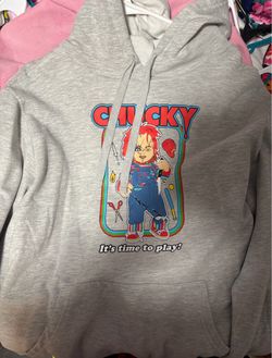 Horror chucky gray hoodie men’s large