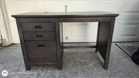 Owen Grey 48" 3 Drawer desk with USB