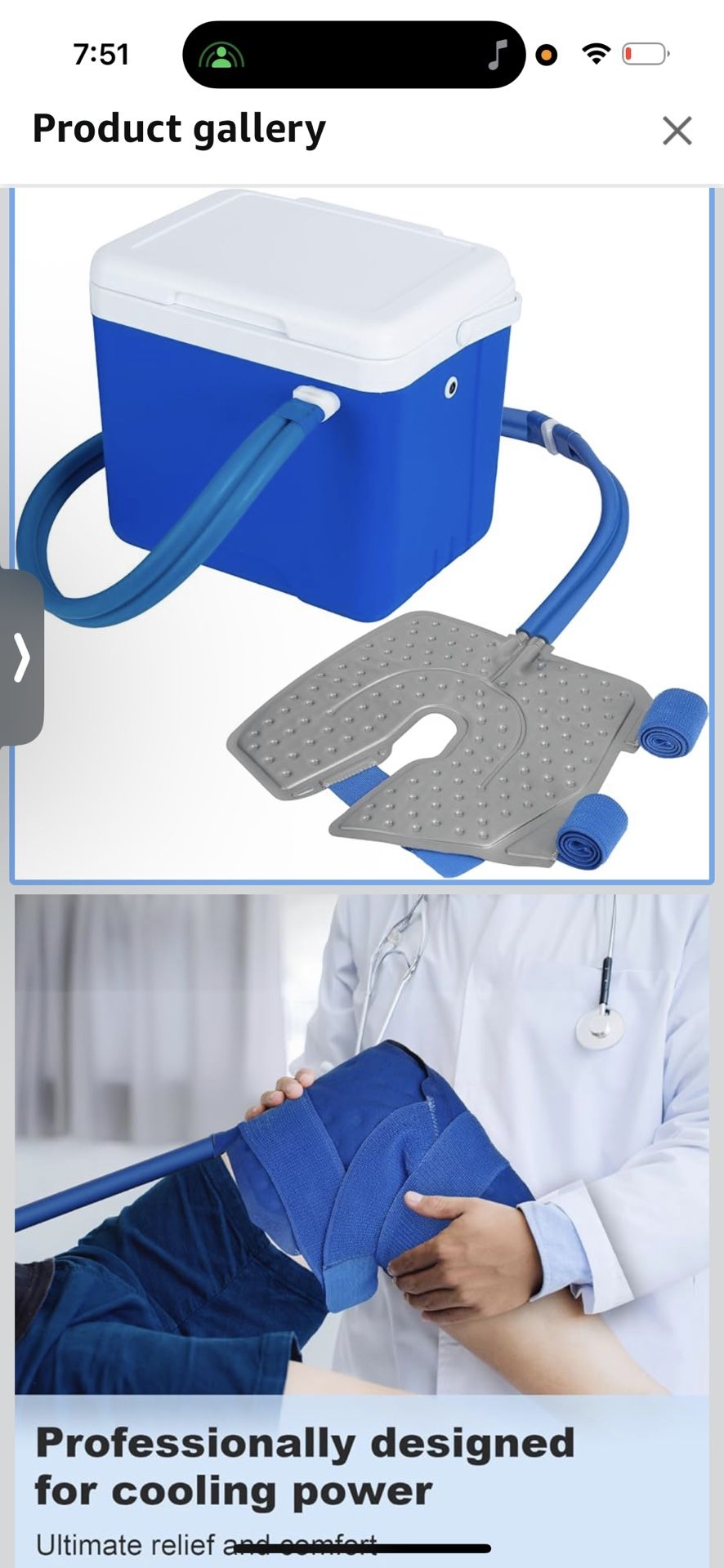 Cold Therapy Machine After Surgery Ice Machine with Knee Flexible Pad, Cryotherapy Machine for Knee Pain, Sprains, Swelling, Other Injuries, Quiet Pum