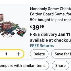 Monopoly Game: Cheaters Edition Board Game, for 3-6 Players, Ages 8 and Up