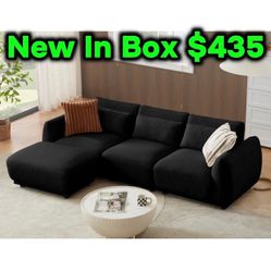 Black L Shape Sectional Couch 🛋️ Brand New Sealed In Box 📦 