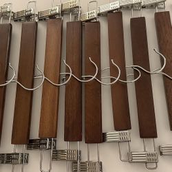 Wooden Walnut Finish Bottom Hangers with Nickel Hook  10