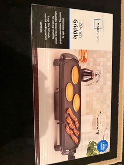 Mainstays 20-Inch Electric Griddle (dishwasher safe, non stick)