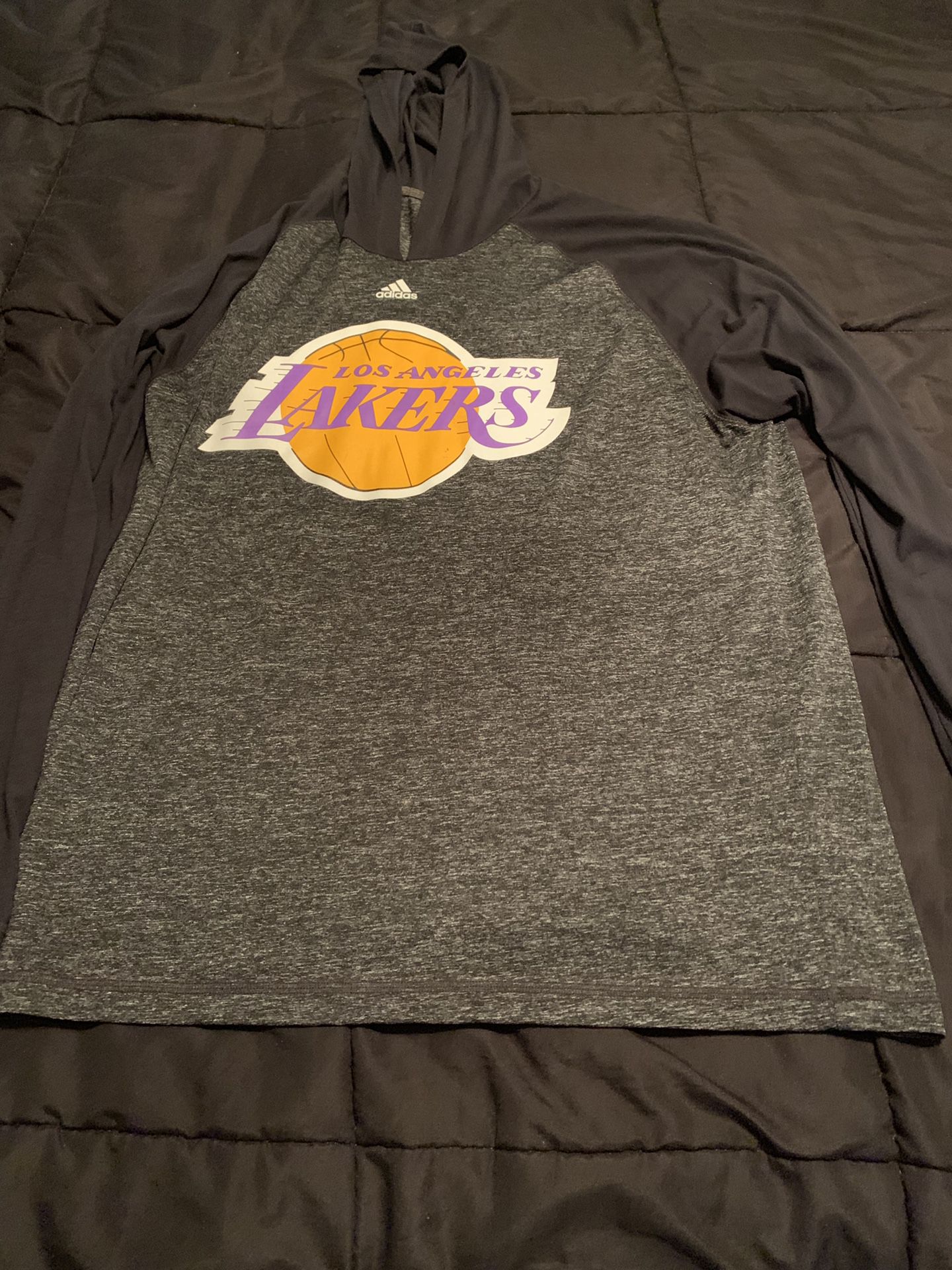 XXL Adidas Los Angeles Lakers Long Sleeve T-Shirt Hoodie