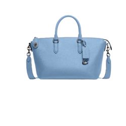 COACH Cara Soft Pebble Leather Crossbody Satchel/blue/Pool/nwt