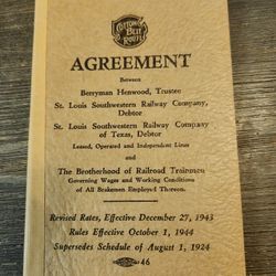 1940s Brotherhood Of RR Trainmen Re: Agreement W/Railway Co Booklet