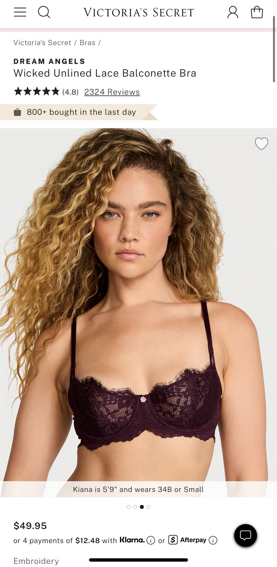 Wicked Angel Lace Balconette Victoria’s Secret Bras