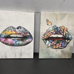 Matching IKONICK Canvas Wall Art Set – 2 Pieces – 18” x 24” Each – Like New