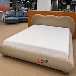 brown  new queen size bed frame  // mattress sold separately 