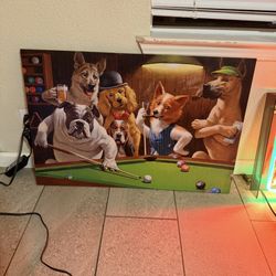 Pool And Billiard Dog Paintings 