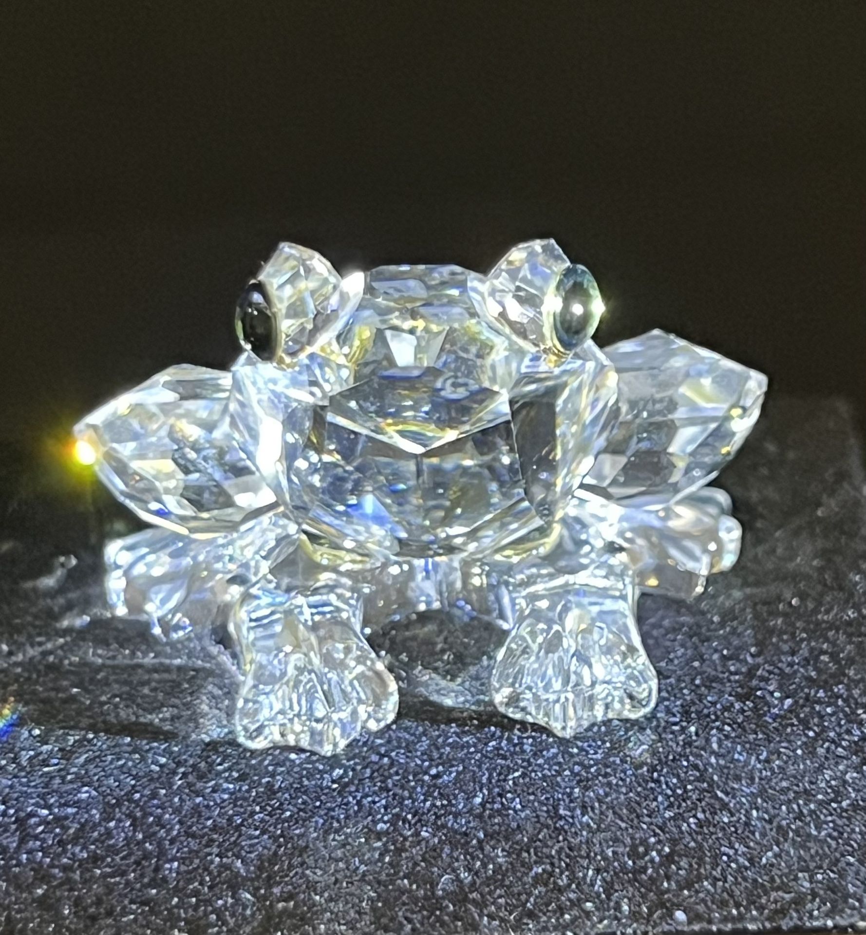 Swarovski 1990s Mini Frog Clear Crystal Figurine, 183113, 1”