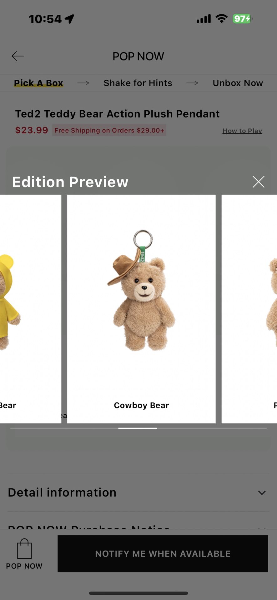 Ted2 Teddy bear Plush pendant