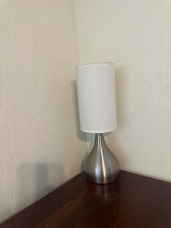 Set of 2 Modern Silver Table Lamps with White Shades