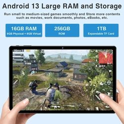 High Performance Android Tablet, 8 Cores, 256 GB, USB-C Fast Charging, 2K Resolution 