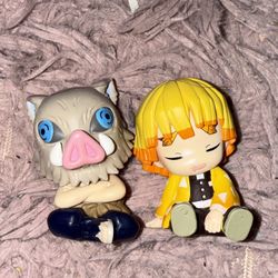 Demon slayer Inosuke and zenitsu sleeping figures