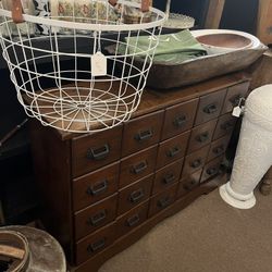 Antique Apothecary Storage Drawers Cabinet