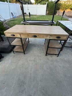 World Market Rustic Wood & Metal Teagan Desk (Great Condition)