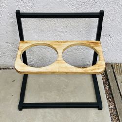 Like new* Raised Elevated Dog Feeding Stand Beige Wood Metal👉🏻no bowls  (Silver Lake)