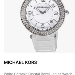 Michael Kors White Watch Ceramic Crystal