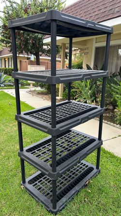 Project Source 36.5 ＂in W x 24 ＇in D x 72-in H 5 -Tier Heavy Duty Black Plastic Utility Shelving Unit Original price $100up