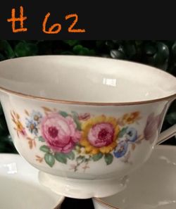 Floral Porcelain Tea Cup and Saucer