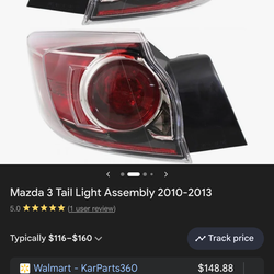 Mazda 3 tail lights assembly